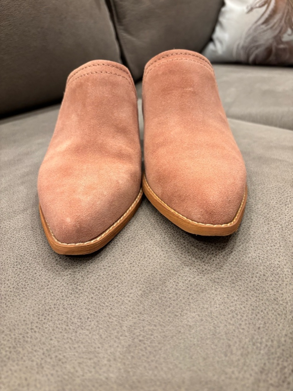 Sleek Slip-On Suede Mules in Dusty Rose suede by zodiac - Picture 5 of 10